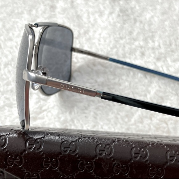 NWB Authentic Gucci Men’s Aviator Metal Frame Sunglasses - Picture 7 of 8
